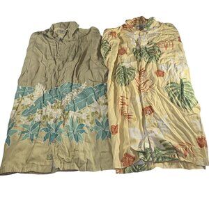 Tommy Bahama Mens Silk Hawaiian Button Up Shirt Size Large Tropical Bundle